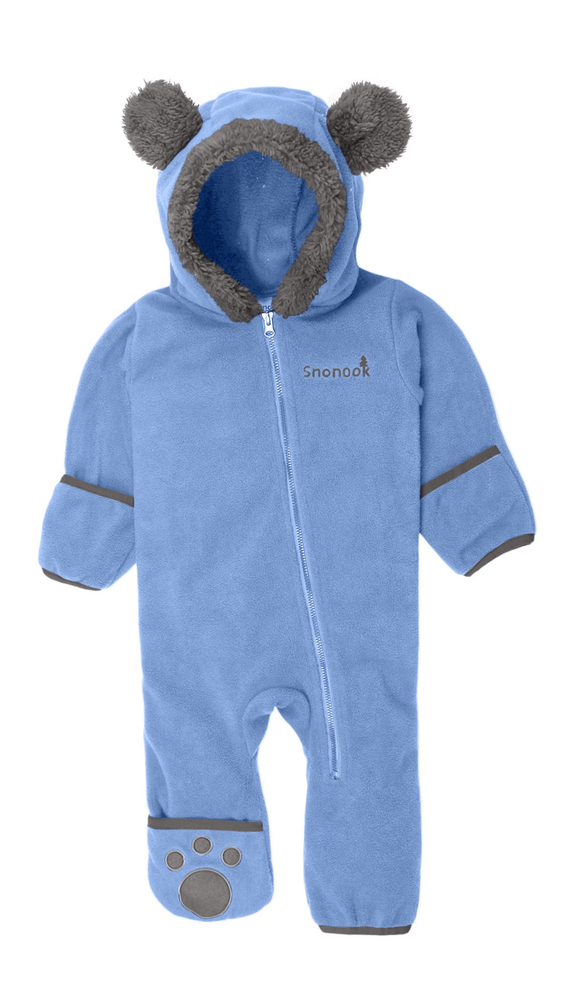 Snonook Fleece Baby Bunting Hooded Romper Bodysuit with FoldOver