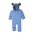 thumbnail image 1 of Snonook Fleece Baby Bunting Hooded Romper Bodysuit with Fold-Over Mitten and Footed Cuffs, Sky Blue, 12/18 months, 1 of 2