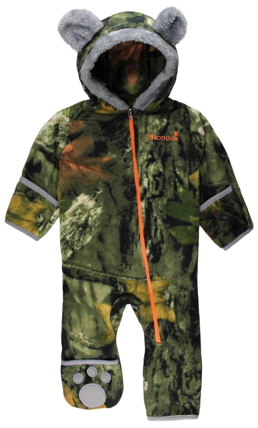 Snonook Fleece Baby Bunting Hooded Romper Bodysuit with FoldOver