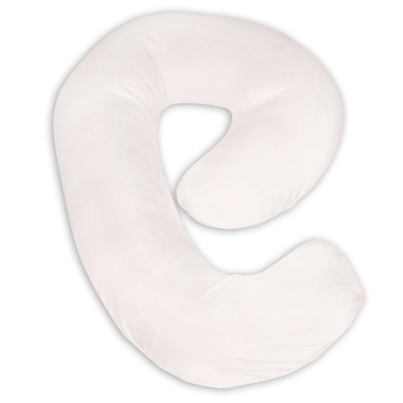 Snoogle Mini Chic Jersey Compact Side Sleeper Pregnancy Pillow - Ivory