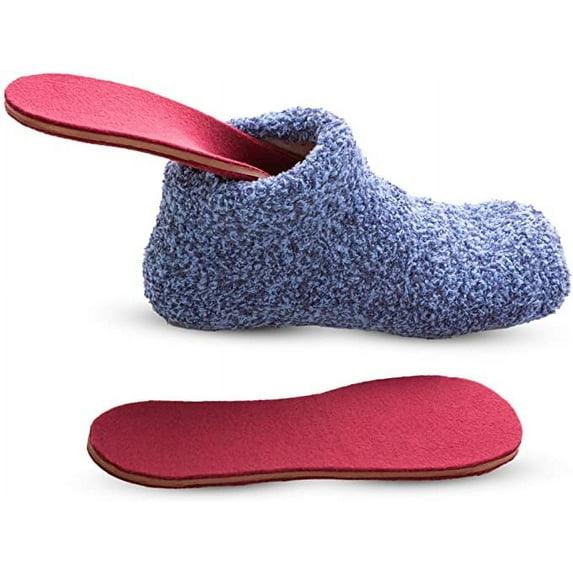 Snook-Ease Heated Slipper Socks Feet Warmers with Heatable Inserts, Blue (Men's One Size)