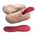 thumbnail image 1 of Snook-Ease Microwavable Heated Warm Fuzzy Slippers with Heated Insoles, Brown, 1 of 5