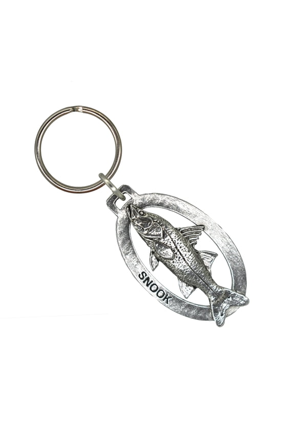 Snook Keychain, Saltwater Fish, S028KC, Key Fob, Key Ring, Keys, Zipper Pull, Luggage Tag, Pewter, Backpack, Over 300 Keychains Designs, Handmade in the USA