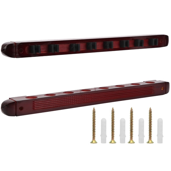 Snooker Pool Cue Wall Rack, Durable Wood, 18.9" Length, 8 Cue Storage, Includes Hardware