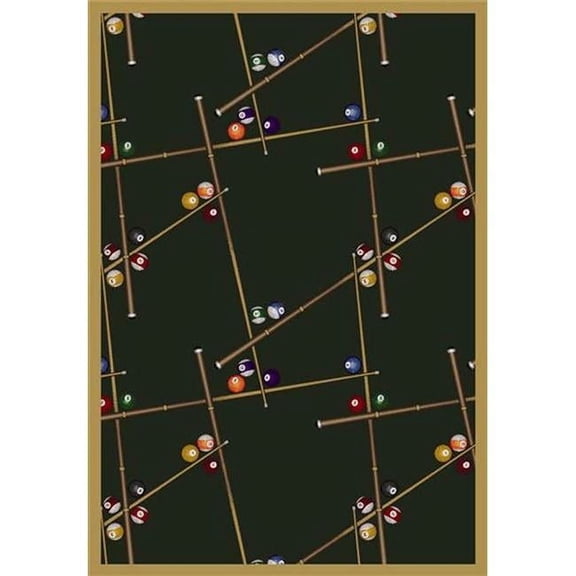 Snookered Emerald 7 ft.8 in. x 10 ft.9 in. WearOn Nylon Machine Tufted- Cut Pile Gaming and Entertainment Rug