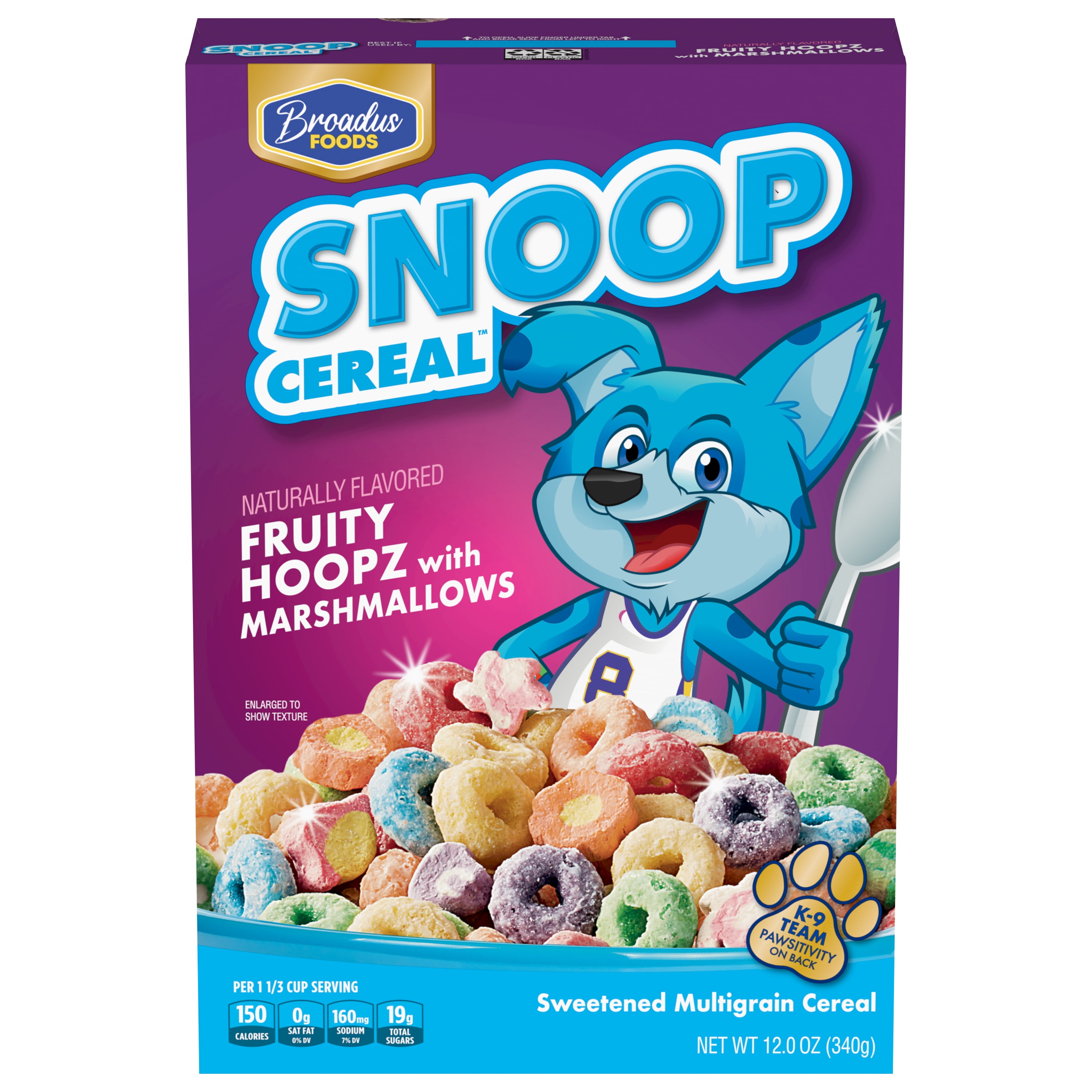 Snoop Cereal Fruity Hoopz Marshmallow Breakfast Cereal, Marshmallow