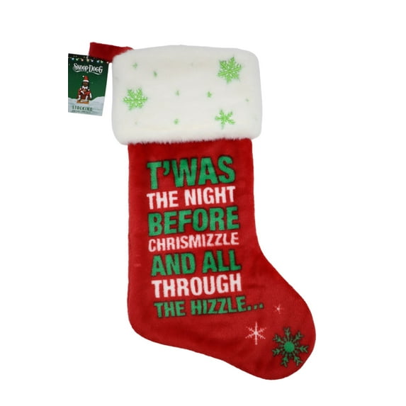 Snoop Dogg Night before Chrismizzle Red Stocking, 15"