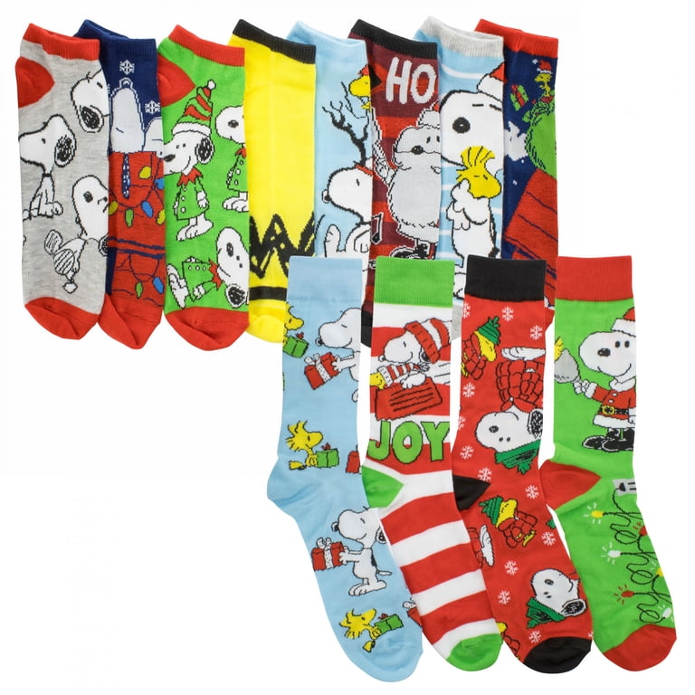 Box/22 Snoopy 886666 Peanuts Christmas Snoopy Mens Socks - 12 Days of Giving ...