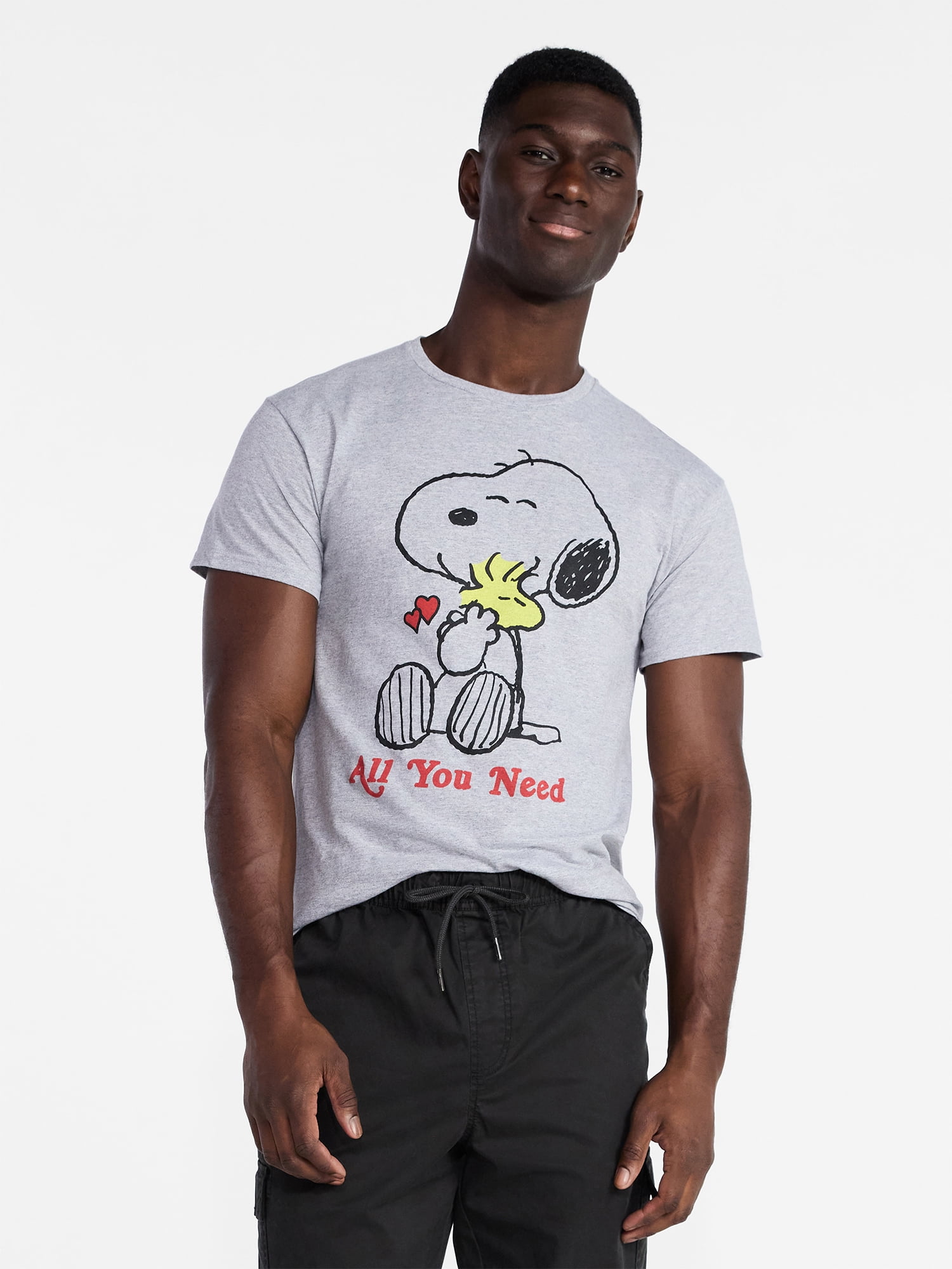 Snoopy Men's and Big Men's All You Need Valentine's Day Graphic Tee, Sizes S-3XL