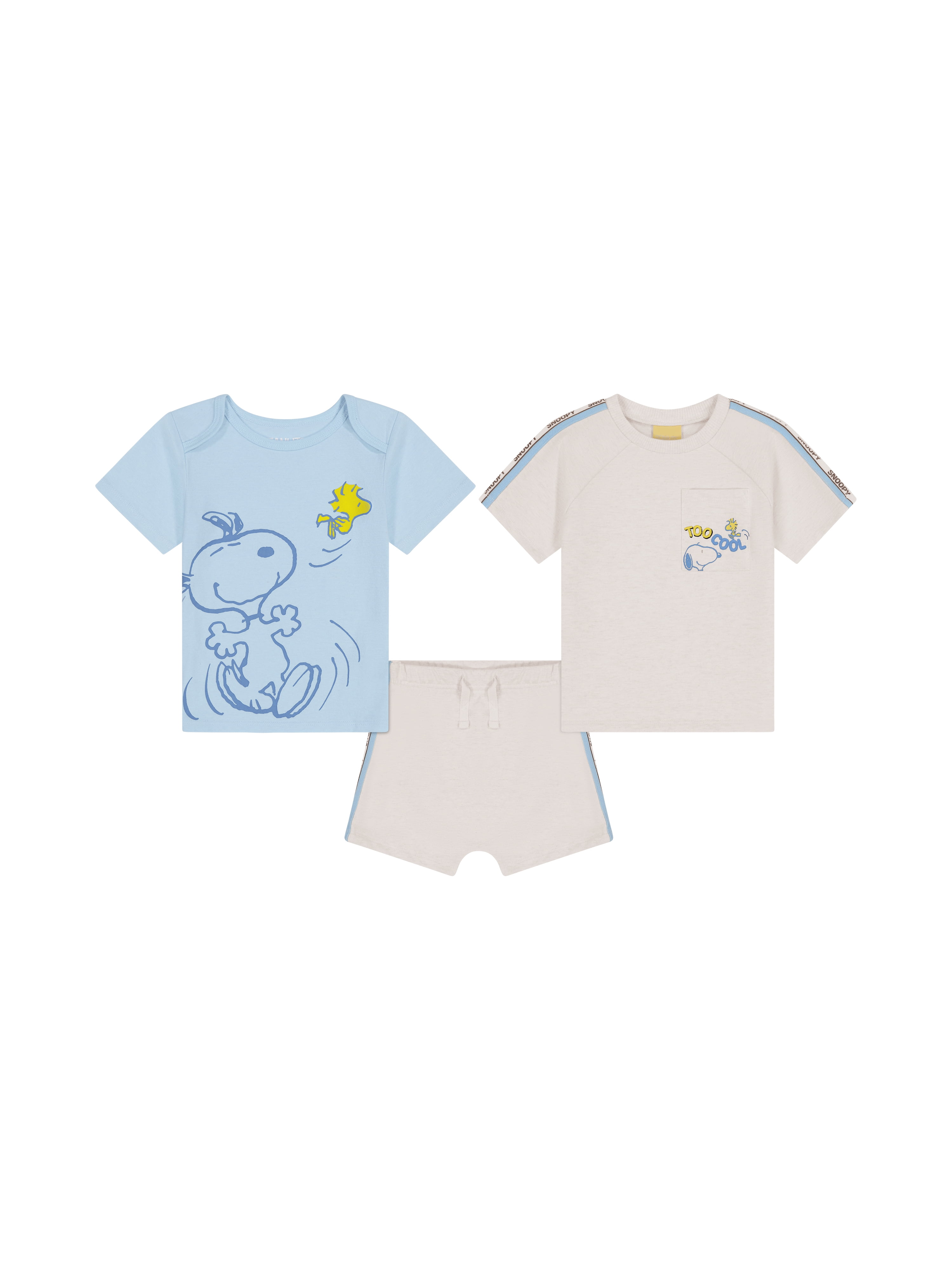 Snoopy Baby Boy 3 Piece Short Set, Sizes 0/3 Months24 Months