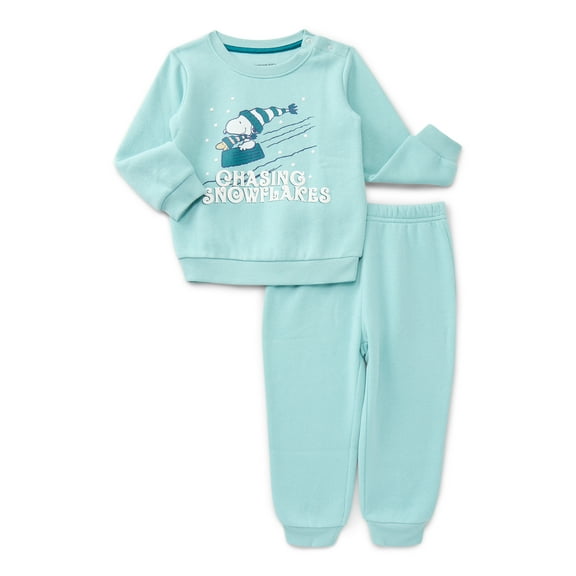 Snoopy Baby Boys or Girls Crewneck Sweatshirt and Joggers Set, 2-Piece, Sizes 0/3M-24M