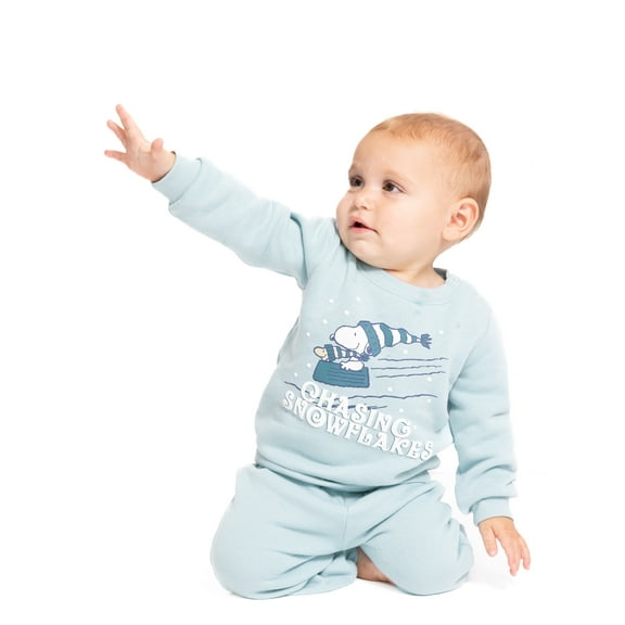 Snoopy Baby Boys or Girls Crewneck Sweatshirt and Joggers Set, 2-Piece, Sizes 0/3M-24M