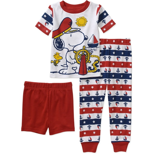 Snoopy Baby Toddler Boy 3-Piece Pajama Set