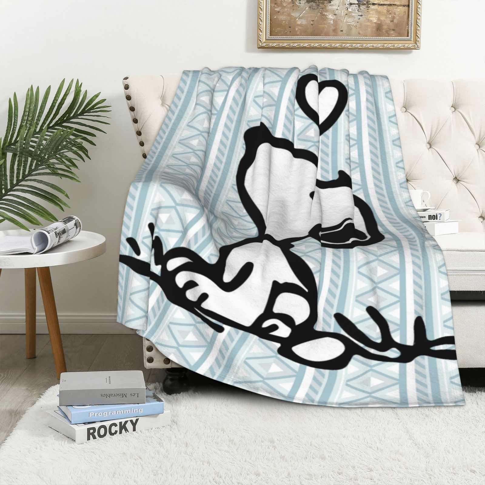 Snoopy Bare Home Fleece Blanket Twin/Twin Extra Long Blanket Grey