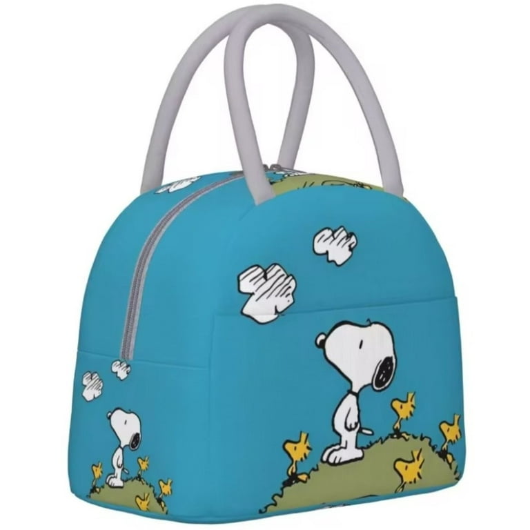 Snoopy Blue Lunch Bag with Woodstock Insulated Tote for