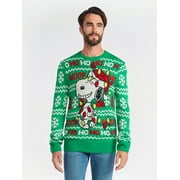 PEANUTS Snoopy Men's and Big Men's Christmas Lights Holiday Sweater, Sizes S-3XL