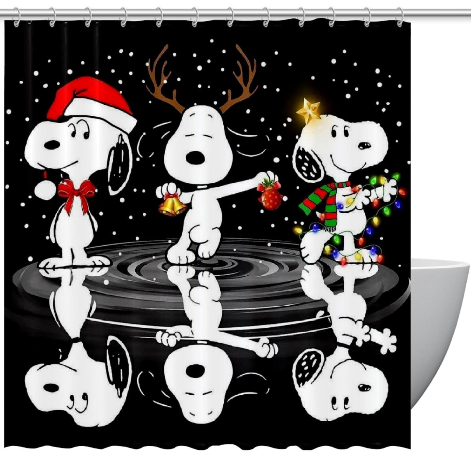 Snoopy Christmas Shower Curtainnull