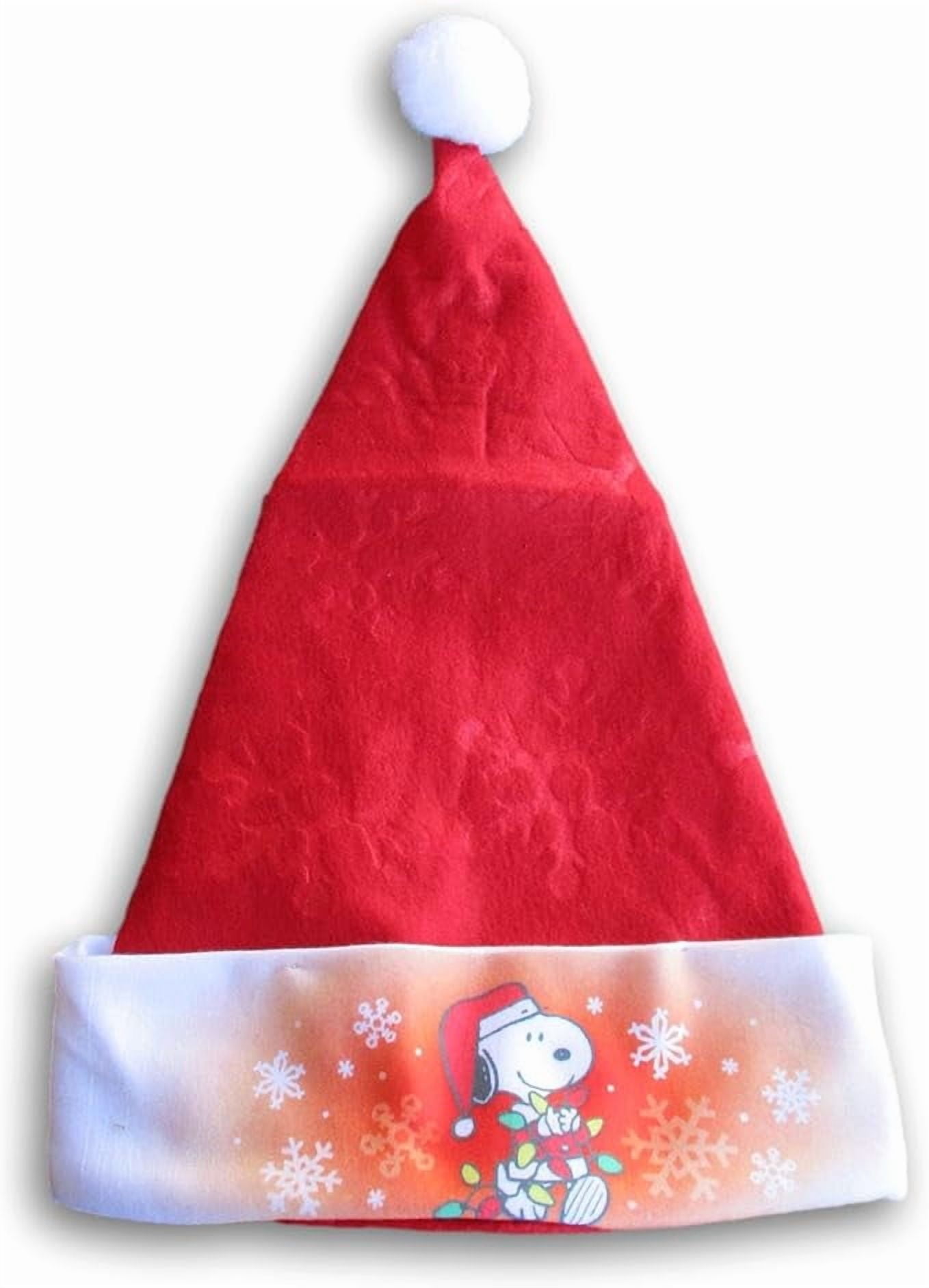 Snoopy Christmas Santa Hat for Kids 11" Diameter Holiday Hat, Choose Your Character, Fits Ages 612