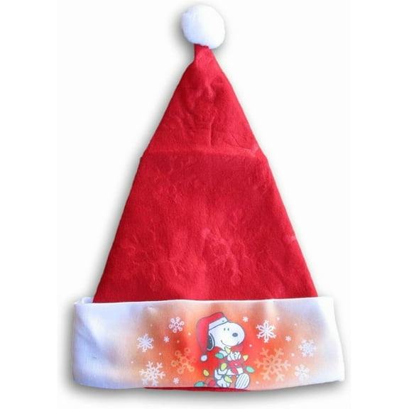 Snoopy Christmas Santa Hat for Kids 11" Diameter Holiday Hat, Choose Your Character, Fits Ages 612