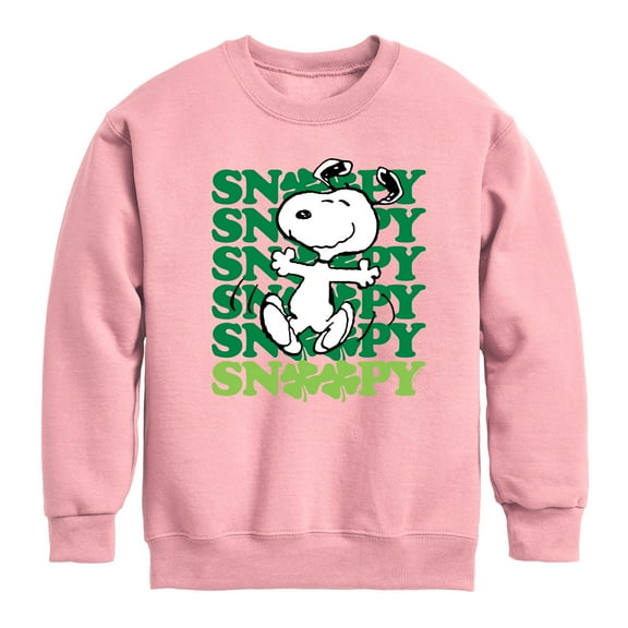 Snoopy Clover Dance - Toddler And Youth Crewneck Fleece Sweatshirt