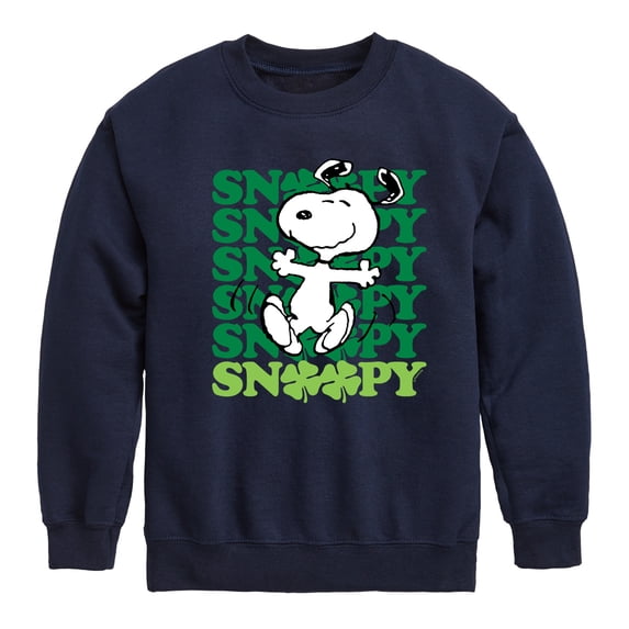 Snoopy Clover Dance - Toddler And Youth Crewneck Fleece Sweatshirt