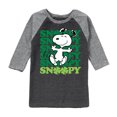thumbnail image 1 of Snoopy Clover Dance - Toddler And Youth Raglan Graphic T-Shirt, 1 of 5