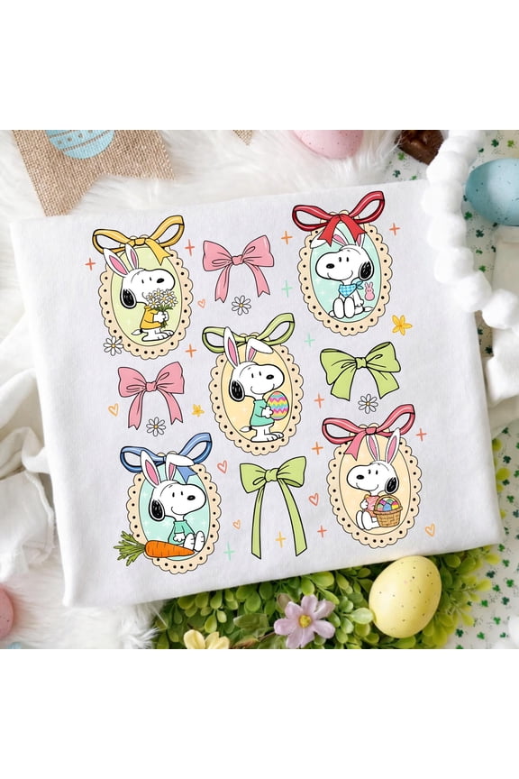 Snoopy Easter T-shirt, Easter Beagle Clipart, Snoopy Easter Eggs, Peanuts Easter