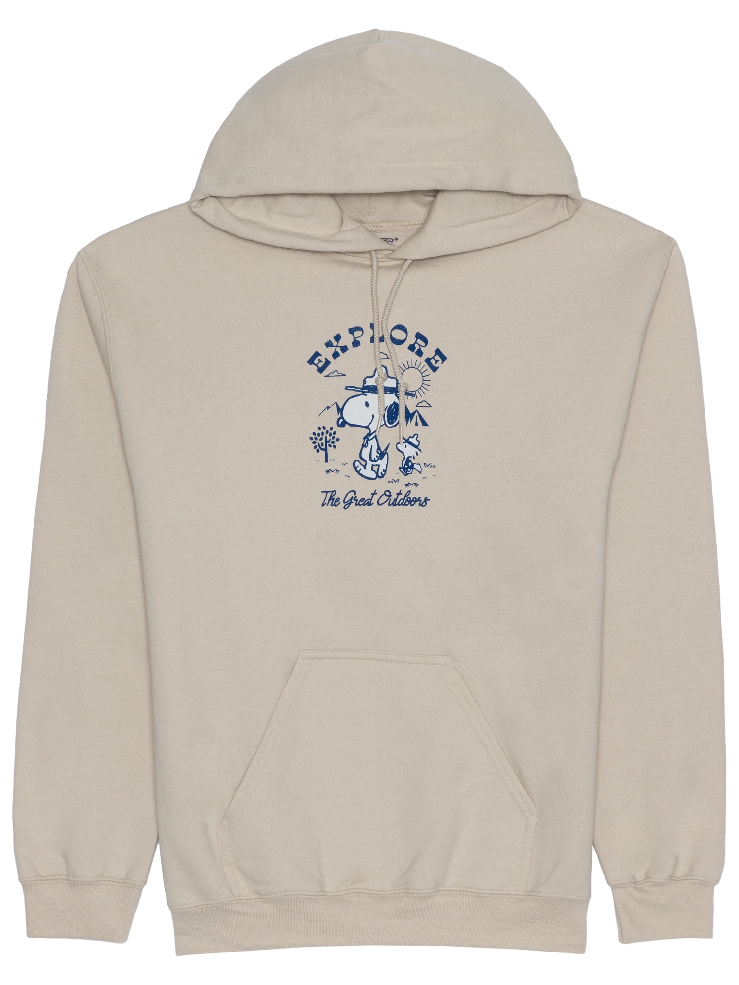 Snoopy Explore Men's & Big Men's Graphic Hooded Sweatshirt with Long Sleeves, Sizes S-3XL