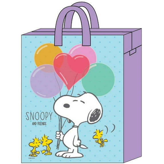 Snoopy Extra Large Jumbo 25.5" Gift/Storage/Travel/Shopping/Moving/ Laundry/Space Saving Bag.Convenient With a Zipper & Carrying Handles. limited Edition.