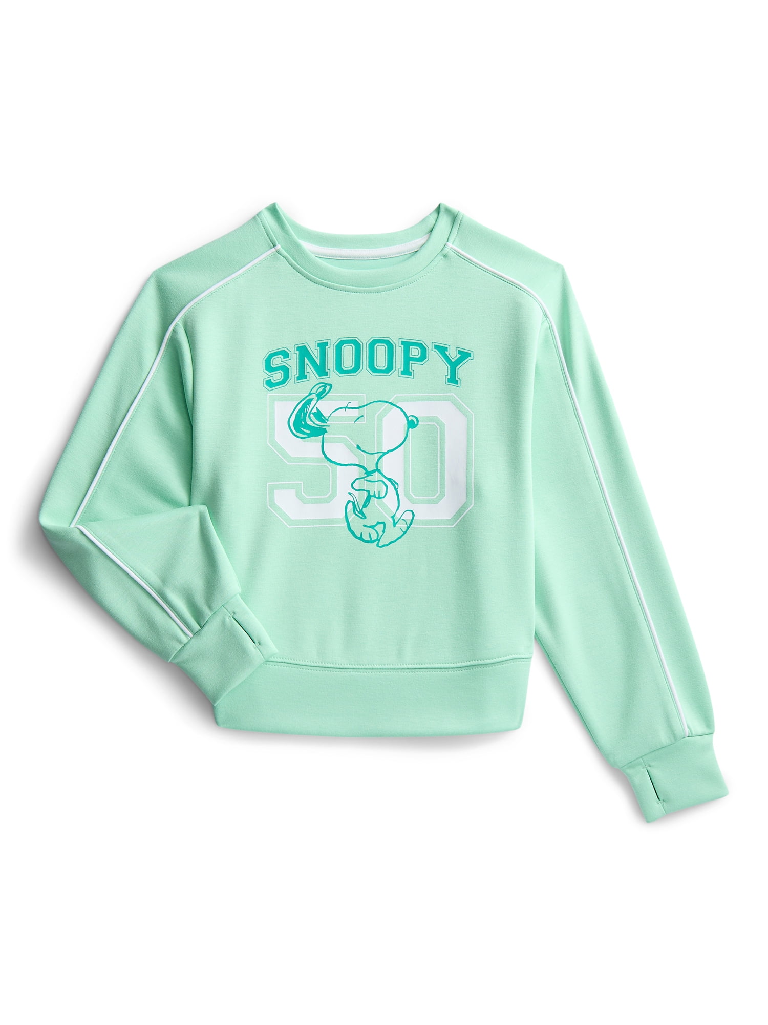 Snoopy Toddler & Big Girls Active Graphic Sweatshirt with Long Sleeves, Sizes 12M-12