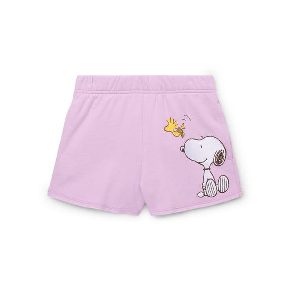 Peanuts Snoopy Girls Graphic Fleece Shorts, Sizes 4-16