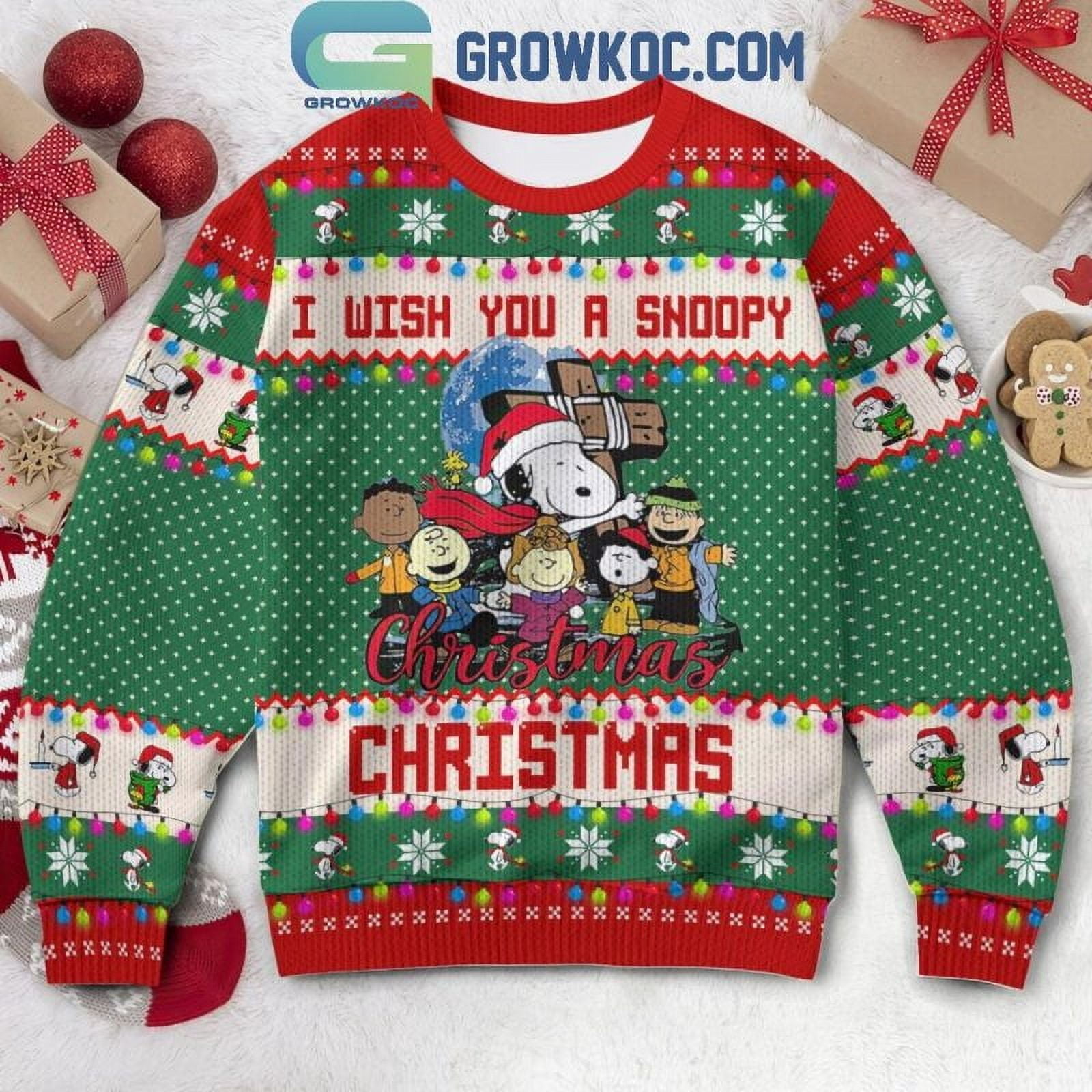 Snoopy I Wish You A Snoopy Christmas Peanuts 2024 Ugly Sweater ...