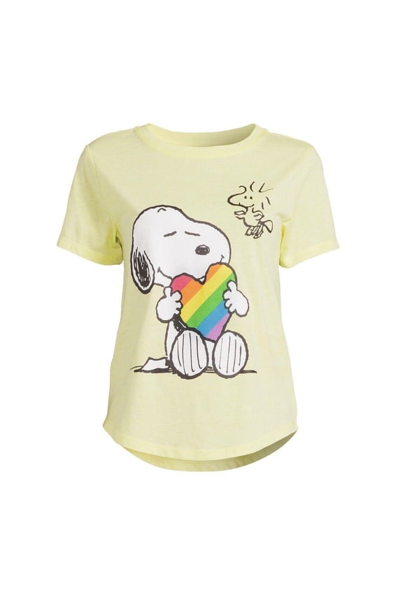 Snoopy Juniors Rainbow T-Shirt Yellow Small