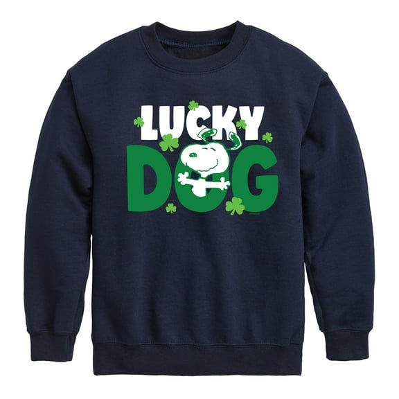 Snoopy Lucky Dog - Toddler And Youth Crewneck Fleece Sweatshirt