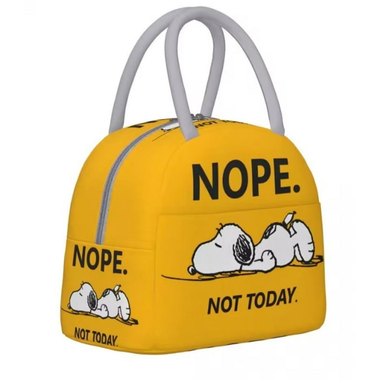 Snoopy Lunch Bag Tote Yellow Insulated Cooler Bag 