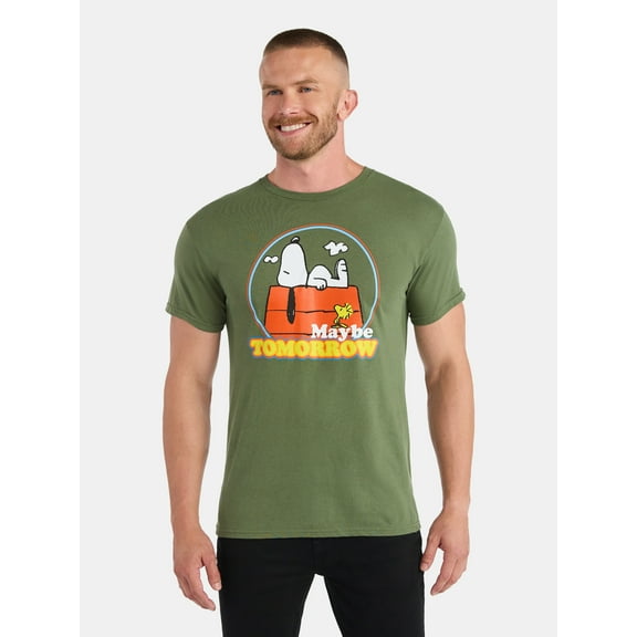 Snoopy Men's and Big Men's Cotton Maybe Tomorrow Graphic Tee, Sizes S-3XL