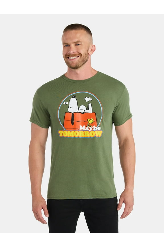 Snoopy Men's and Big Men's Cotton Maybe Tomorrow Graphic Tee, Sizes S-3XL