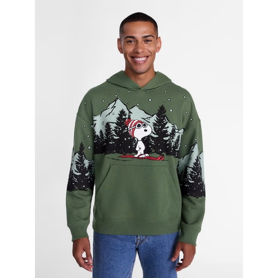Snoopy Men's and Big Men's Graphic Hoodie with Long Sleeves, Sizes XS-3XL