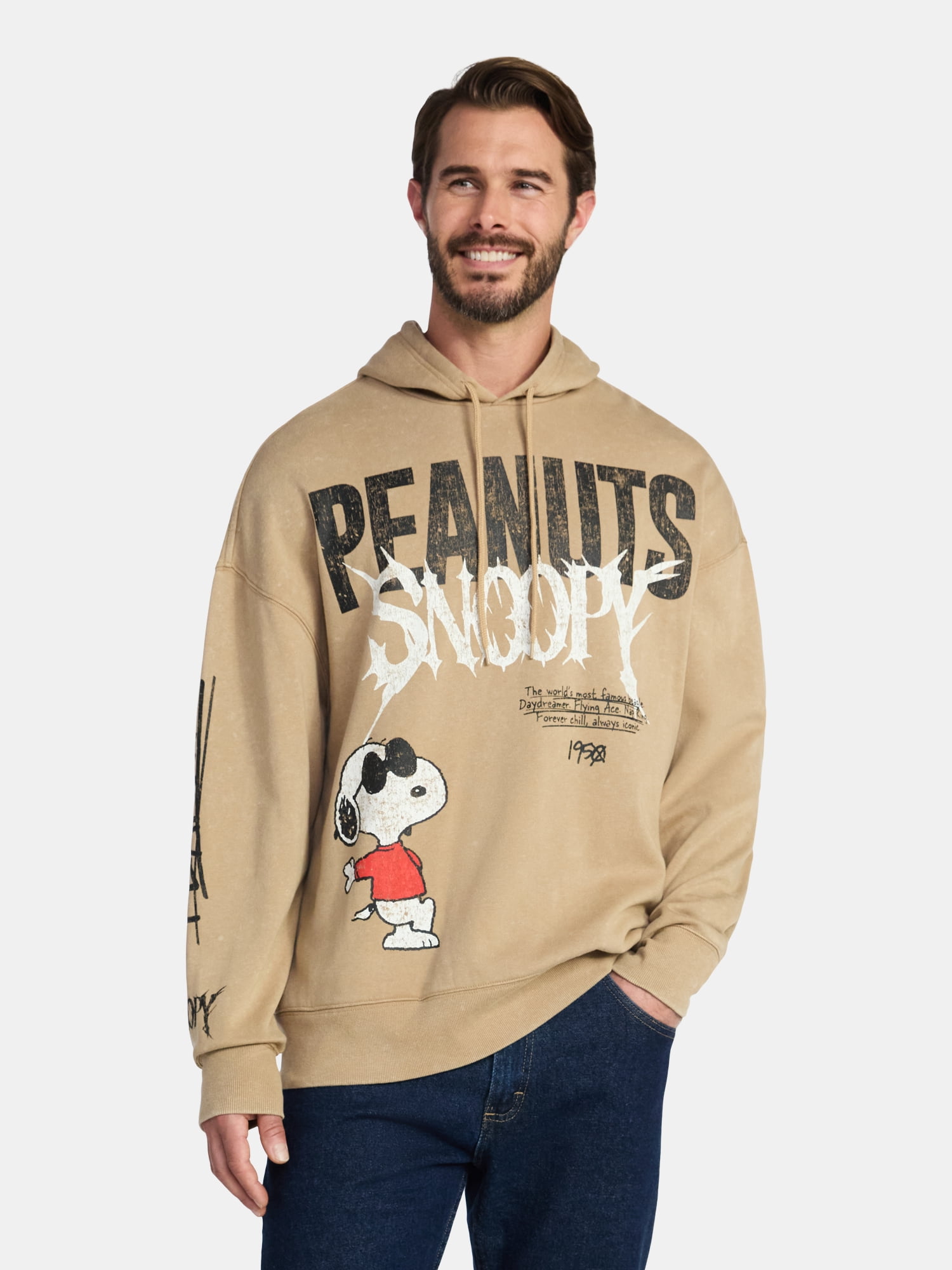 Snoopy Men's and Big Men's Graphic Print Fleece Hoodie, Sizes XS-5XL