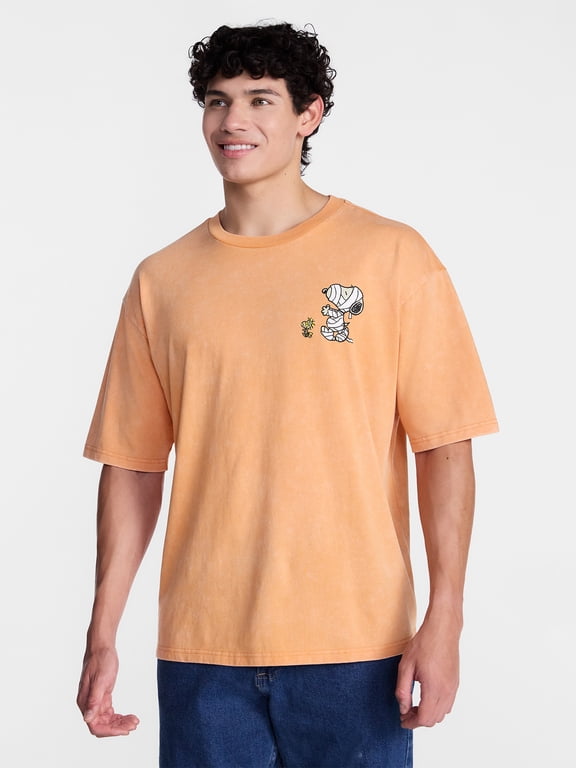 Snoopy Peanuts Men's and Big Men's Front and Back Halloween Graphic Tee, Sizes XS-5XL