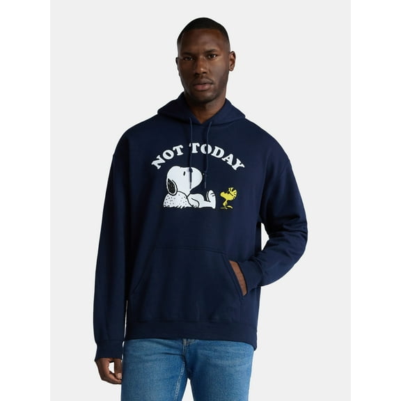 Snoopy Not Today Men's & Big Men's Graphic Hooded Sweatshirt with Long Sleeves, Sizes S-3XL
