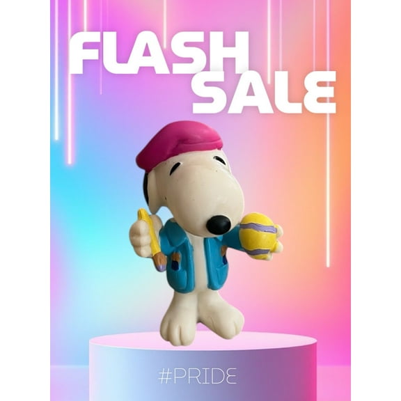 Snoopy Painter Valentines Artist Christmas Figure Figurine 4 Cake Topper