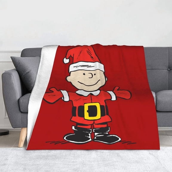 Snoopy Peanuts Christmas Charlie Brown Blankets Flannel Autumn/Winter Multi-function Soft Throw Blanket for Bed Car Bedspreads