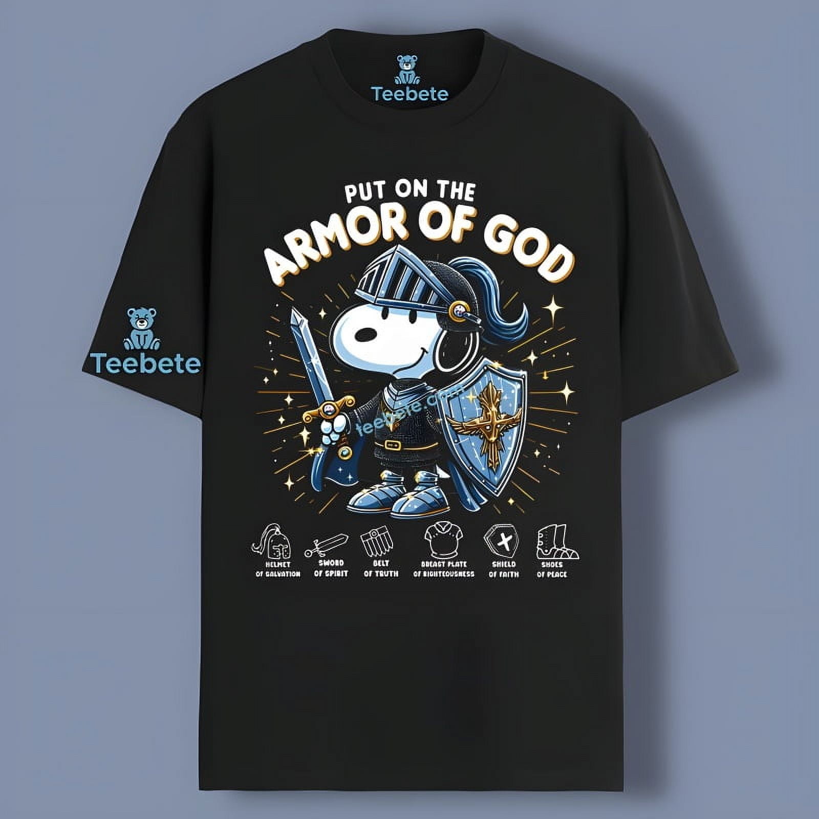 Snoopy Put On The Armor Of God Roman Warrior Shirt Design