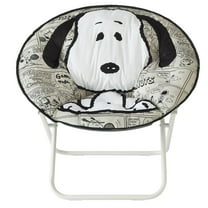 Snoopy Folding Saucer Chair for Teens and Adults, Black and White