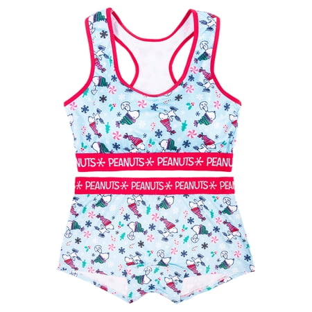Peanuts Snoopy Christmas Women's Comfort Stretch Scoop Bra and Boyshort Panties Set Sizes S to XL