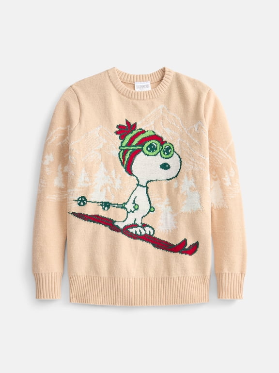 Snoopy Boys Ski Holiday Sweater, Sizes 4-18