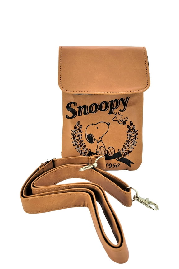 Smartphone/Passport Traveling Shoulder/Neck Leather Pouch (Brown). Japan Import