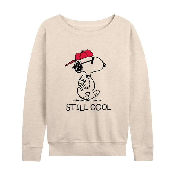 Snoopy Still Cool Lights Only  - Ladies French Terry Long Sleeve Shirt