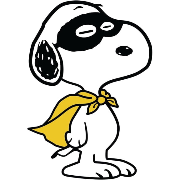 Snoopy Superhero and Cape Adhesive Vinyl Decal, Cool Hero Sticker for iPad, Gaming Laptop, Phone Case or Tablet (4" x 2.8")